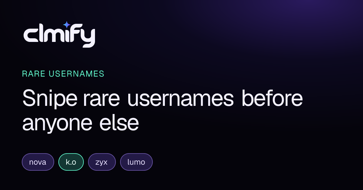 Clmify: Discord username sniper for short and rare names